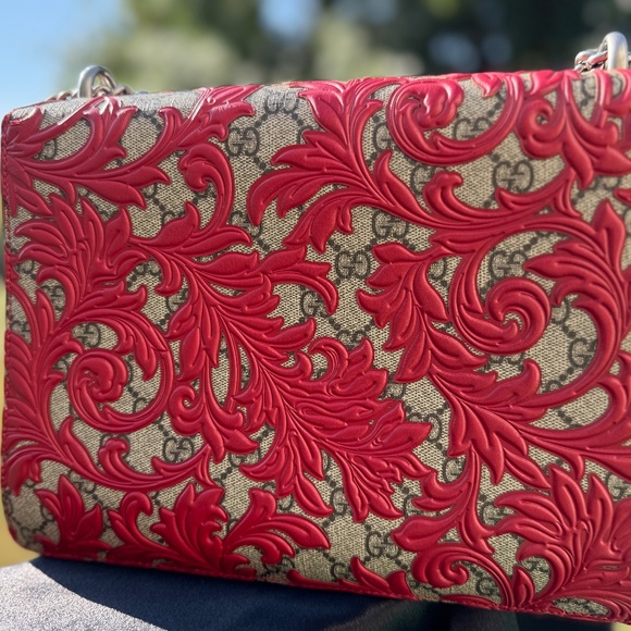 Gucci Dionysus GG Matelassé Shoulder Bag – Red Baroque Leather Appliqué - Picture 3 of 6